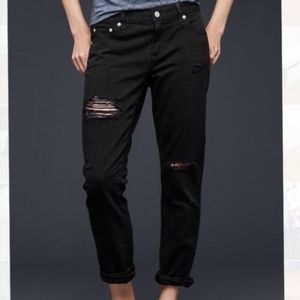 Gap Girlfriend Jeans 26r Black/Distressed